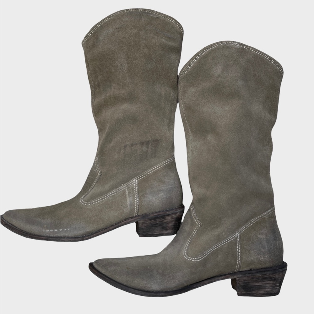 MIA Taupe Suede Western Boots - NWOT